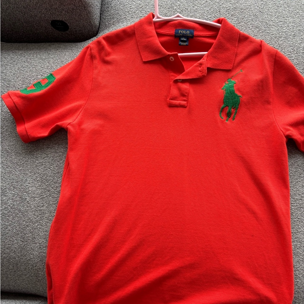 Polo by Ralph Lauren Red Polo Shirt with Green Logo